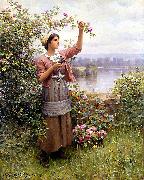 Daniel Ridgeway Knight Gathering Roses Germany oil painting artist